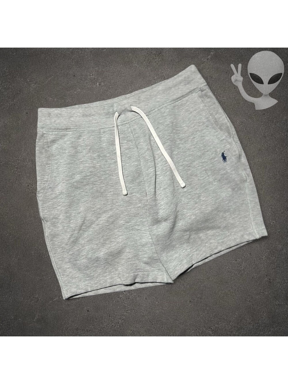 Polo Ralph Lauren Fleece Sweat Shorts Mens M Gray Drawstring Pony Logo